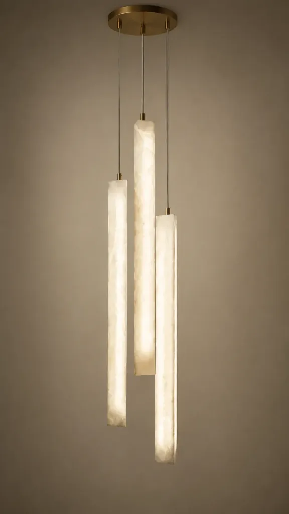 [L-DD8007-3] HIDA (Diámetro Roseta 40cm, 3 colgantes. Tubo Diámetro 9cm x Altura 70cm)